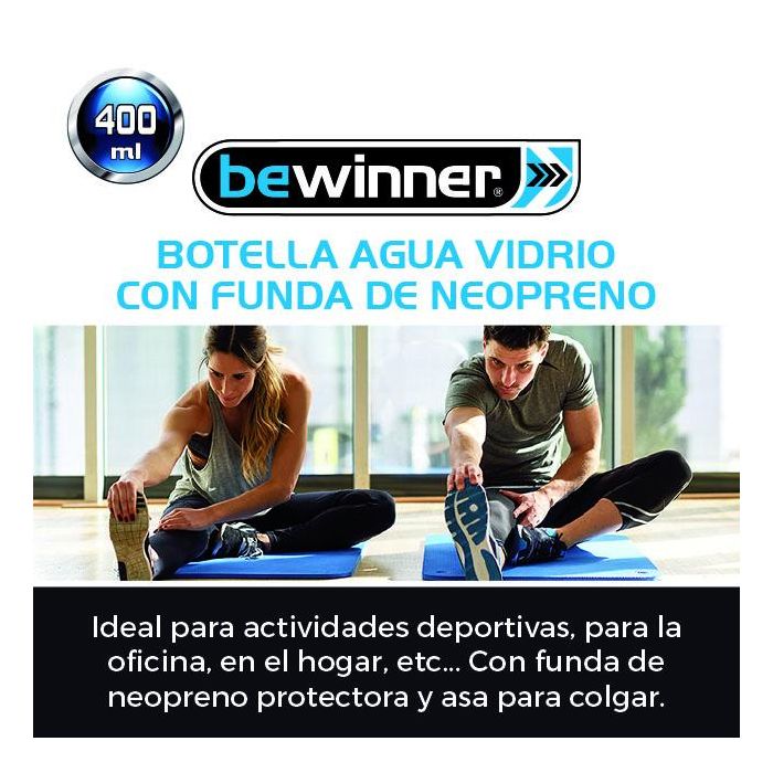 Botella de agua de vidrio 400 ml Bewinner - Inde (24 Unidades) 2 Botella de agua de vidrio 400 ml Bewinner - Inde (24 Unidades) 2