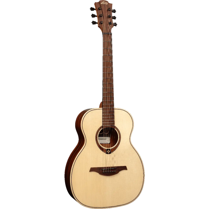LAG Guitarra Acústica Lâg Travel Spruce Natural Folk Tapa Abeto Engelmann Macizo Fondo Y Aros Caoba Brillante 6 Cuerdas 2