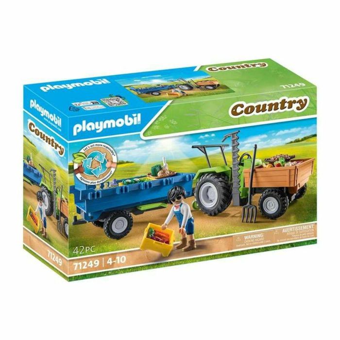 PlayMobil - 71249 - País, la granja - Tractor con remolque