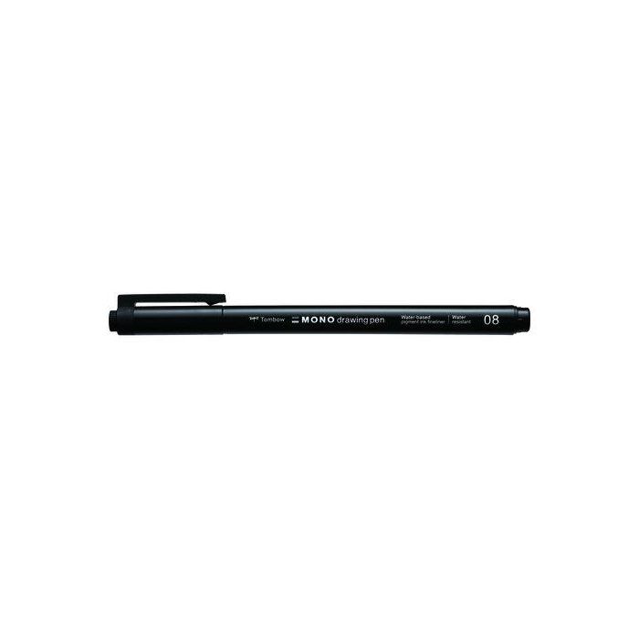 Rotulador Calibrado Tombow Mono Drawing Pen Punta Fina 08 (0,60 Mm) Negro 4 unidades