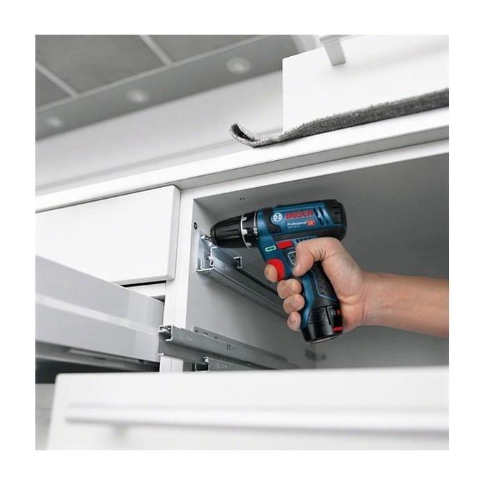Bosch Professional 06019B690G Taladro Atornillador de Impacto GSB 12V-15 a Batería, Incluye 2 Baterías (2.0Ah + 4.0Ah) 2