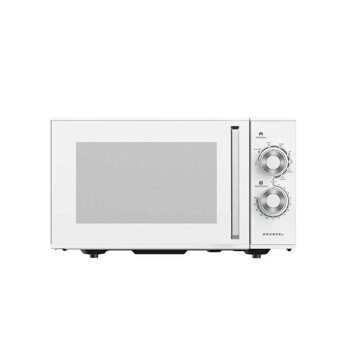 Grunkel MWG-25MG Microondas con Grill 25L 900W Blanco, Grill 1000W, 6 Niveles de Potencia, Función Descongelado
