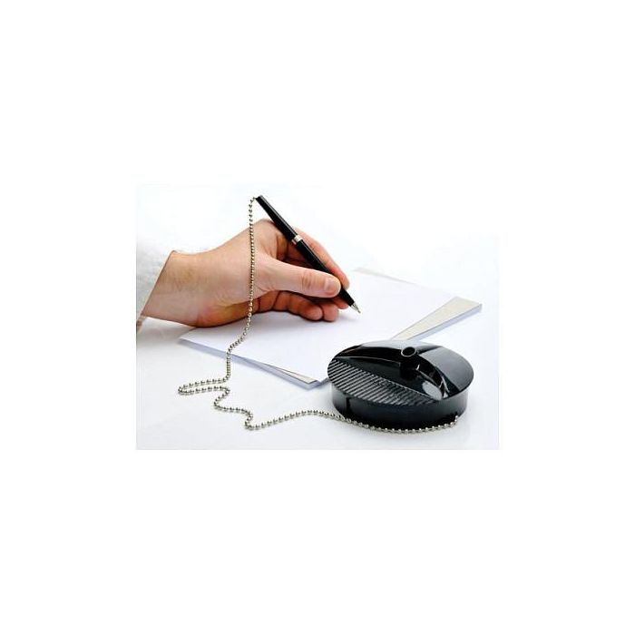 Fellowes Bolígrafo con Peana Negro, Seguridad Antirrobo, Protección Antibacteriana Microban 1