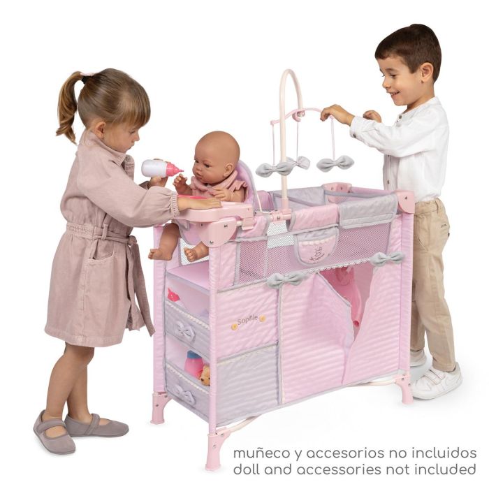 Decuevas Armario Cambiador Plegable Sohphie con Accesorios para Muñecas hasta 42 cm - Edad +3 años, de Metal, Plástico y Poliéster 1 Decuevas Armario Cambiador Plegable Sohphie con Accesorios para Muñecas hasta 42 cm - Edad +3 años, de Metal, Plástico y Poliéster 1