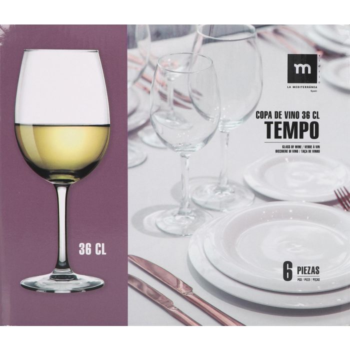 La Mediterranea Copa Vino 36 cl Tempo 20.2 cm (24 Unidades) 1