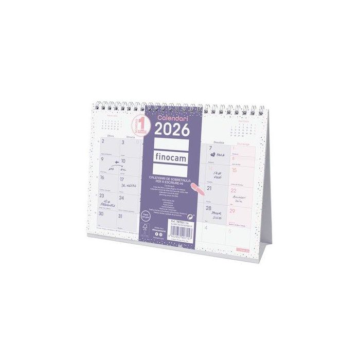 Calendari (2026) Catalan Finocam Sobretaula Triangular Chic Mensual Per Escriure S 210X150 Morat