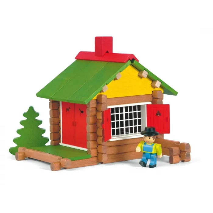 Jeujura My Wooden Chalet 100 Piezas Conjunto de Construcción en Madera Natural y Teñida para Mayores de 5 Años 2