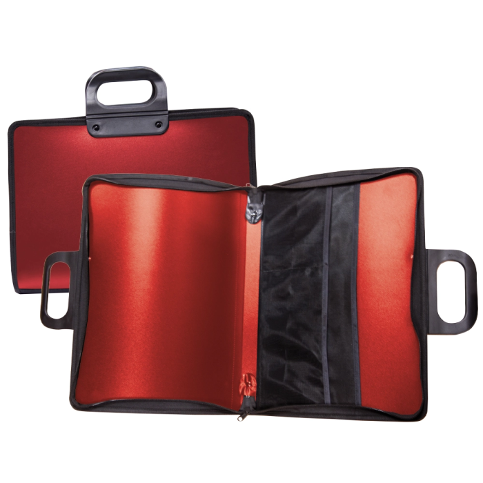 Liderpapel Cartera Portadocumentos Roja con Asa y Cremallera 400x45x300 mm 1 Liderpapel Cartera Portadocumentos Roja con Asa y Cremallera 400x45x300 mm 1