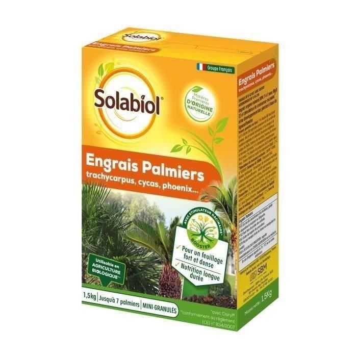 SOLABIOL SOPALMY15 Fertilizante Palmeras y Plantas Mediterráneas - 1,5 Kg