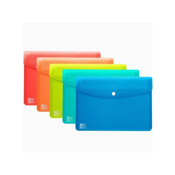 Oxford Sobres Con Broche Urban A6 Polipropileno Translucent (5 Unidades) – Ideal para Tickets, Cheques y Pequeños Documentos (5 Unidades)