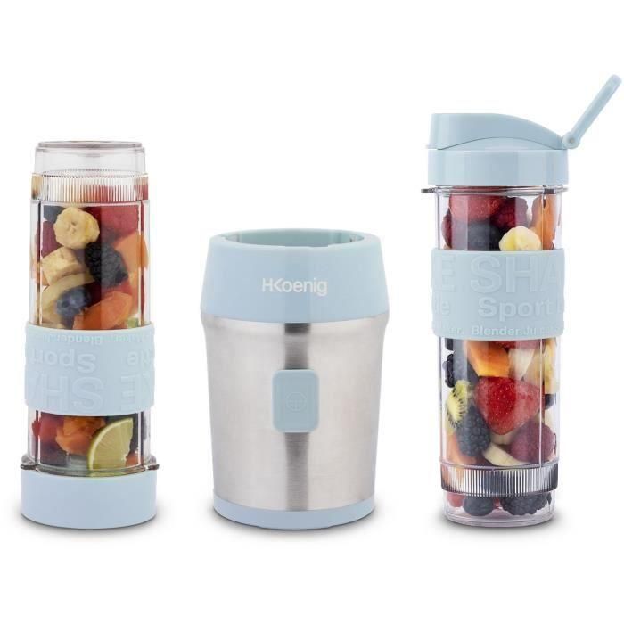 Mini batidora - SMOO16 - 300 W - 570 mL - Azul pastel - 2 botellas de agua incluidas 2 Mini batidora - SMOO16 - 300 W - 570 mL - Azul pastel - 2 botellas de agua incluidas 2