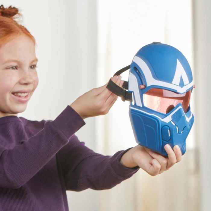 Hasbro F9303 Máscara Visión Vuelo Capitán América Marvel Avengers, lentes abatibles, correa ajustable, disfraz niños +5 años 2