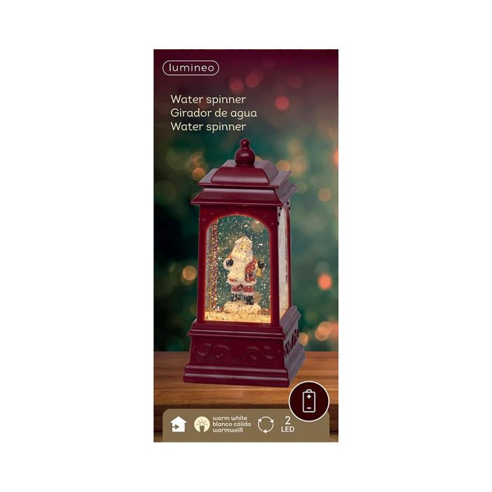 Lumineo Farol Giratorio de Agua Santa Claus 2 Leds Luz Cálida Fija 9 x 9 x 20,50 cm 3