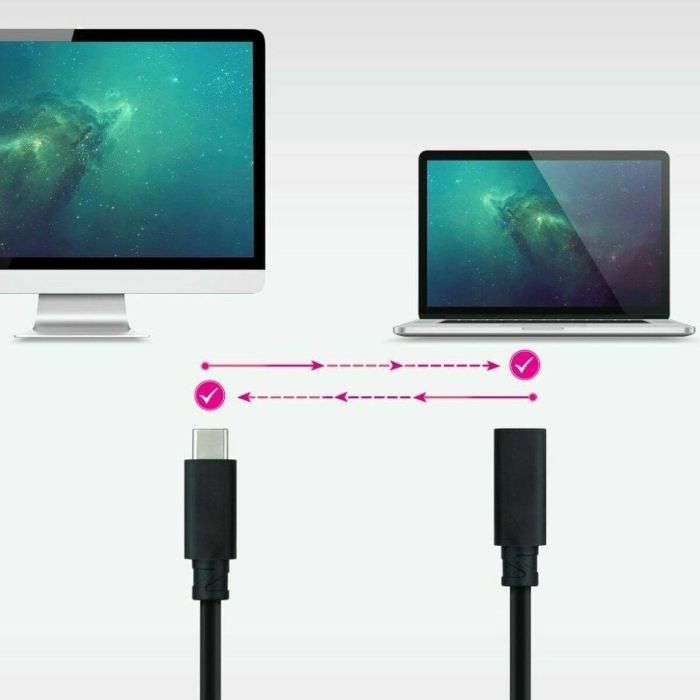 Cable USB NANOCABLE USB 3.2 GEN2x2 Negro 12