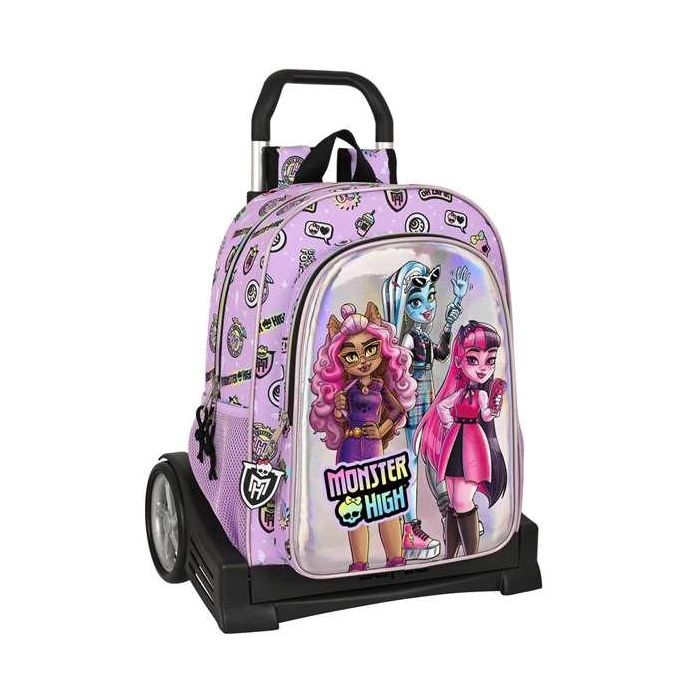 Mochila Escolar con Ruedas Monster High Best boos Lila 33 x 42 x 14 cm 1