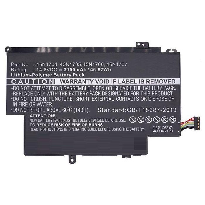 CoreParts Laptop Battery for Lenovo 47Wh Li-Pol 14.8V 3150mAh Black, 20cds00500, 20cds00700, 20cds00800, ThinkPad Yoga S1 12.5", Yoga 12 2 CoreParts Laptop Battery for Lenovo 47Wh Li-Pol 14.8V 3150mAh Black, 20cds00500, 20cds00700, 20cds00800, ThinkPad Yoga S1 12.5", Yoga 12 2