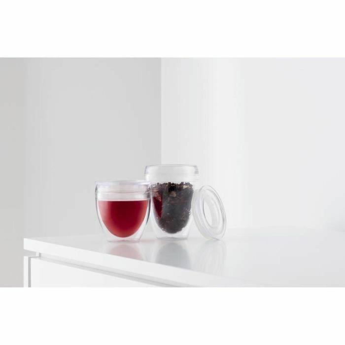 Bodum BOD0699965425944 Juego de 2 Vasos Pavina To Go Plástico Doble Pared Tapa Hermética 20 cl Transparente 4 Bodum BOD0699965425944 Juego de 2 Vasos Pavina To Go Plástico Doble Pared Tapa Hermética 20 cl Transparente 4