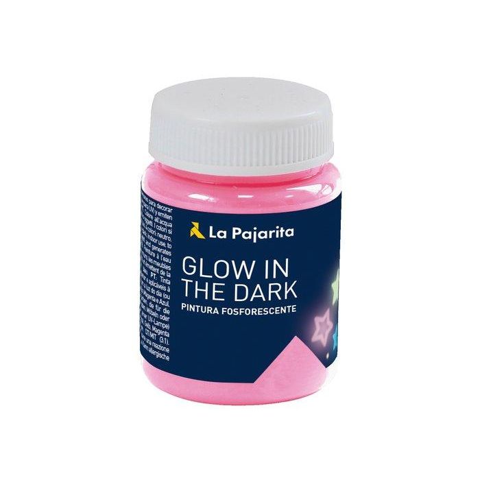 Pintura Latex La Pajarita Fosforescente 75 Ml (Bote) Magenta 6 unidades