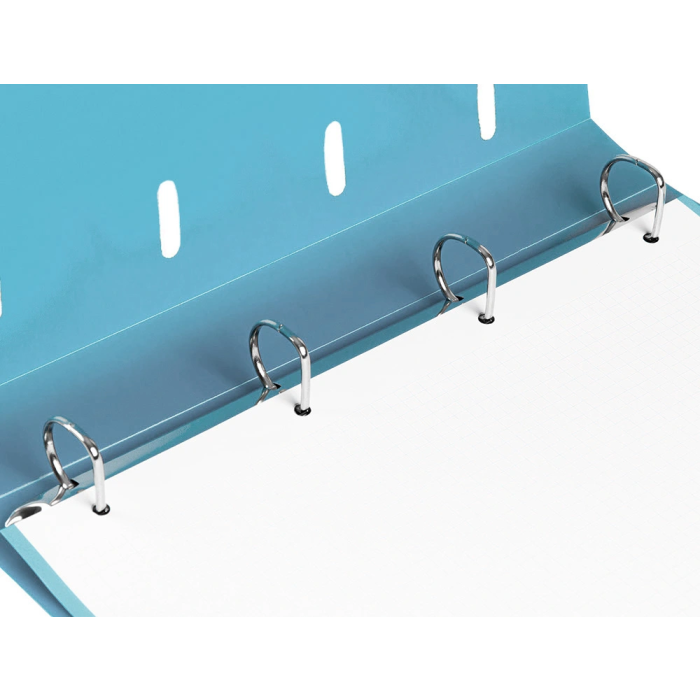 Liderpapel Carpeta con Recambio A4 Cuadro 5mm 100 Hojas 80g Polipropileno 4 Anillas 25mm Celeste 5