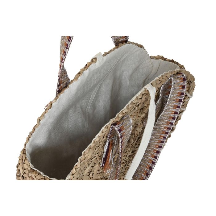 DKD Home Decor Bolso Mediterraneo Naranja Marron 10 x 66 x 41 cm (2 Unidades) Seagrass Etno Hecho a mano 2