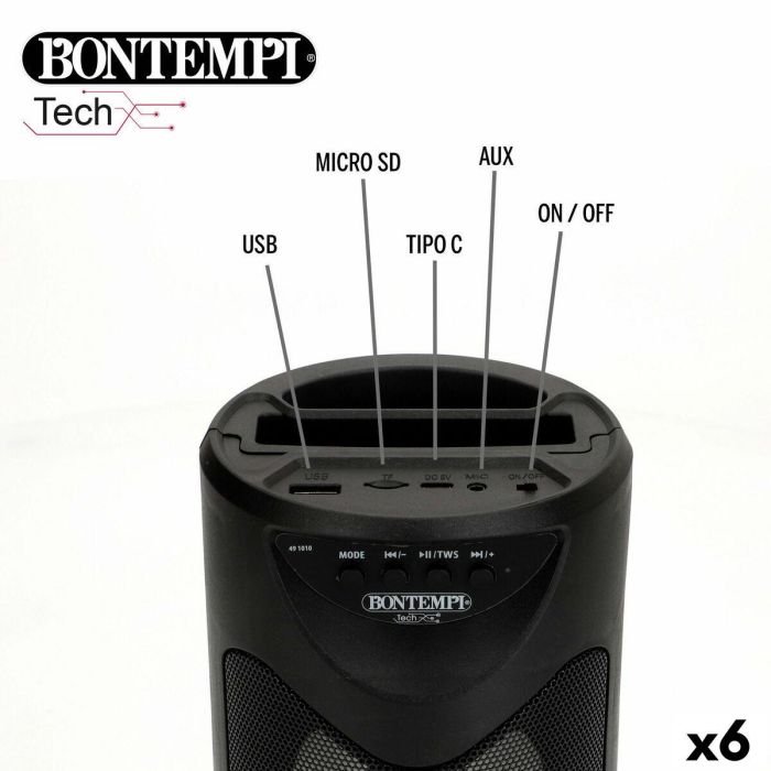 Altavoz con Micrófono Karaoke Bontempi 6 Unidades 14 Altavoz con Micrófono Karaoke Bontempi 6 Unidades 14