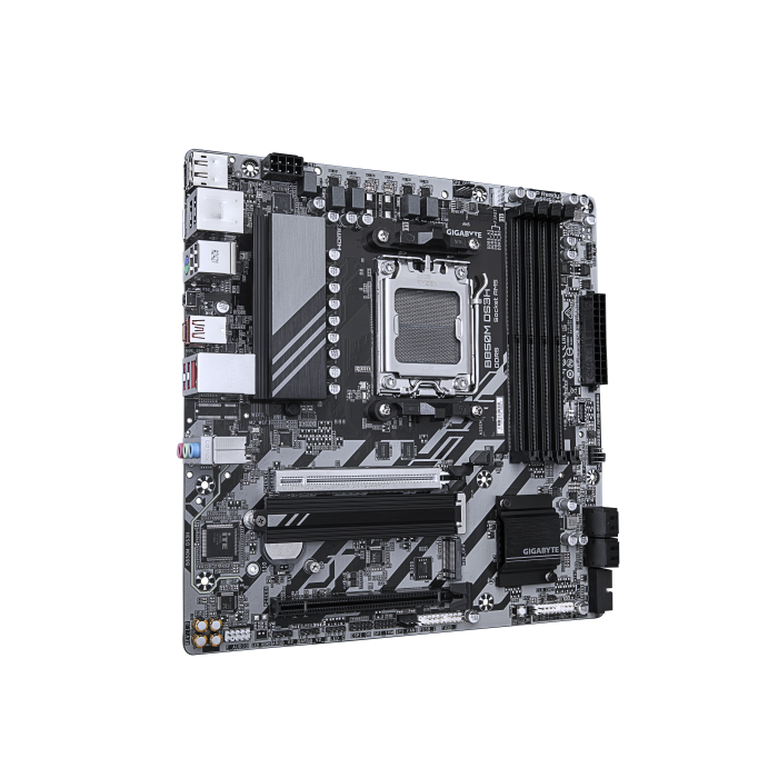 Gigabyte Placa Base B850M DS3H, 9MB85MS3H-00-G10, Chipset AMD B850, Socket AM5, DDR5 hasta 8200MHz, PCIe 5.0 M.2, LAN 2.5, USB 3.2 Gen 2 2