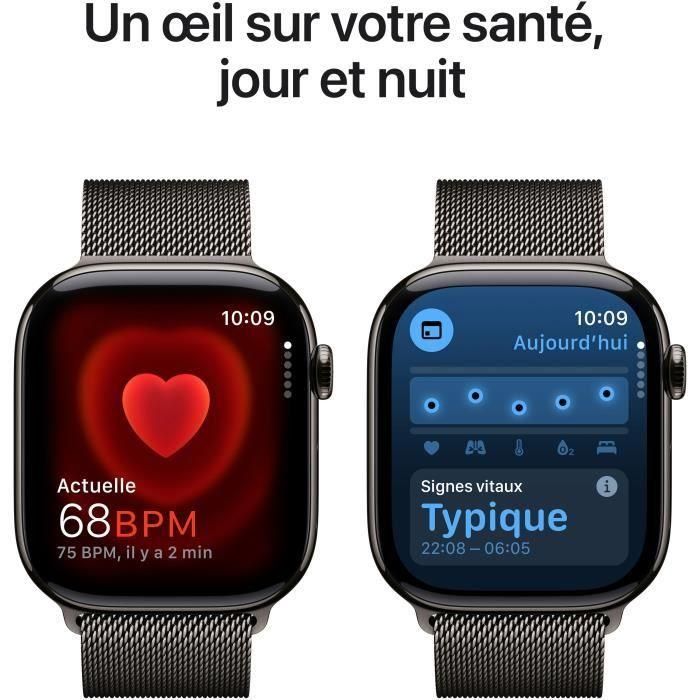 Apple Watch Series 10 GPS + Cellular 46 mm, Caja de titanio color pizarra, Correa Milanese Loop color pizarra S/M 4 Apple Watch Series 10 GPS + Cellular 46 mm, Caja de titanio color pizarra, Correa Milanese Loop color pizarra S/M 4