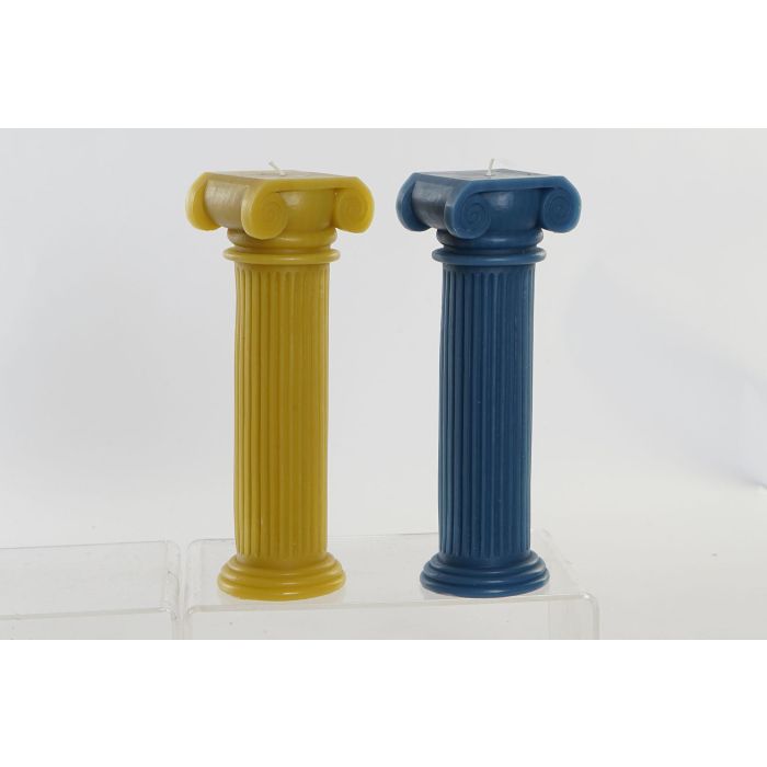 Vela Moderno DKD Home Decor Amarillo Azul 8.2 x 25.5 x 9.5 cm (6 Unidades)