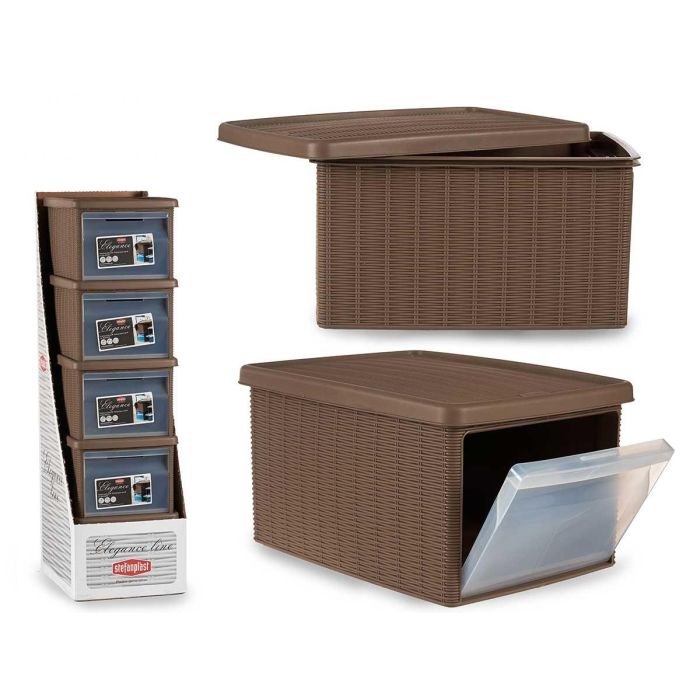 Stefanplast Caja Elegance Abierta Grande Beige 15L 29x21x39 cm (5 Unidades)