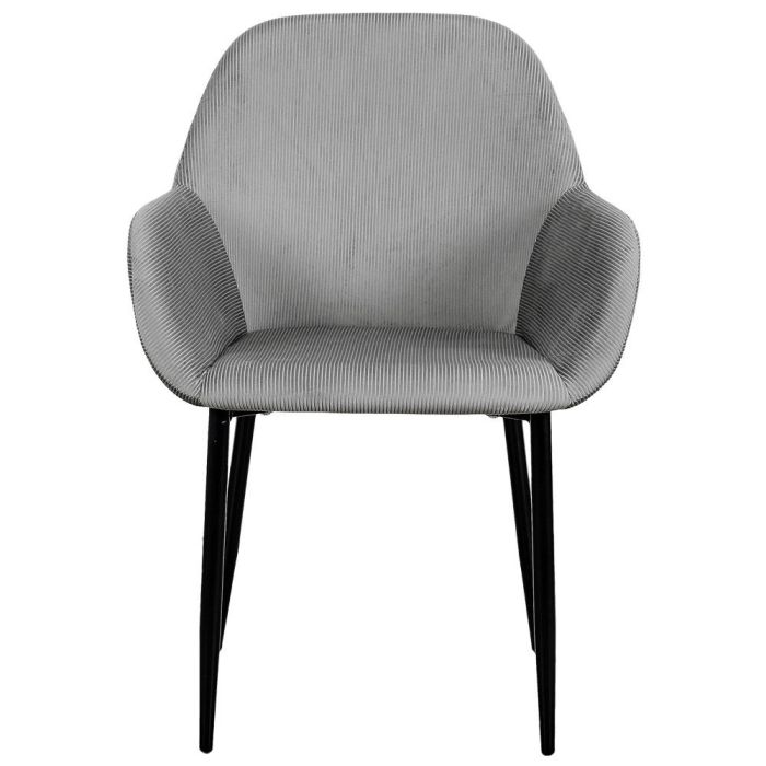 Home Deco Factory Butaca Gris Giulia - Estilo Escandinavo, Tapizado de Terciopelo, Patas de Metal 2
