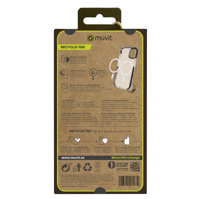 Muvit Funda Recycletek MagSafe Shockproof para iPhone 15 - Material Reciclado, Protección contra Golpes y Caídas 5 Muvit Funda Recycletek MagSafe Shockproof para iPhone 15 - Material Reciclado, Protección contra Golpes y Caídas 5