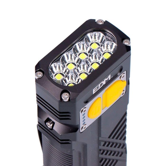 Edm Linterna LED de Largo Alcance 10000 Lm con Luz Frontal y Power Bank 3