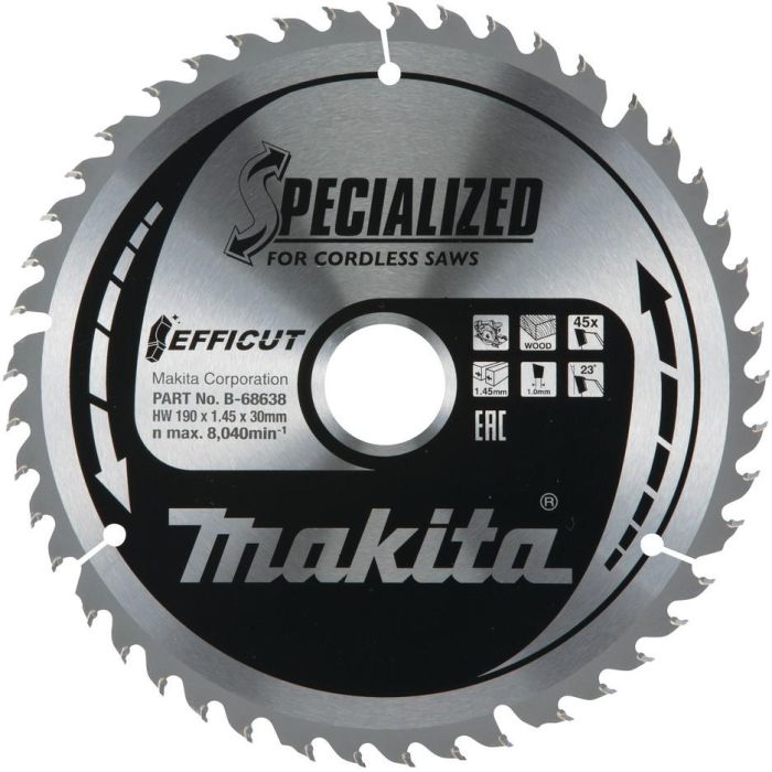 Makita EFFICUT Sägeblatt 190x30x45Z 0 Makita EFFICUT Sägeblatt 190x30x45Z 0