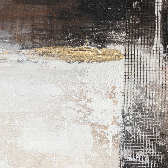 DKD Home Decor Cuadro Moderno Abstracto Arte Pintado a Mano sobre Lienzo y Pino para Hogar Multicolor 90x90 cm (Pack de 2) 3