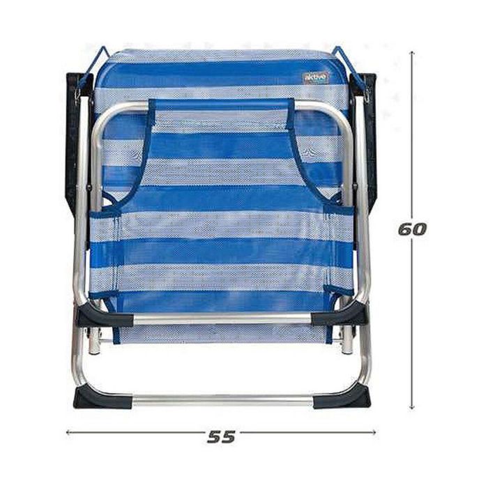 Silla playa aluminio plegalbe fija rayas mar 44x35x72 cm 2 Silla playa aluminio plegalbe fija rayas mar 44x35x72 cm 2