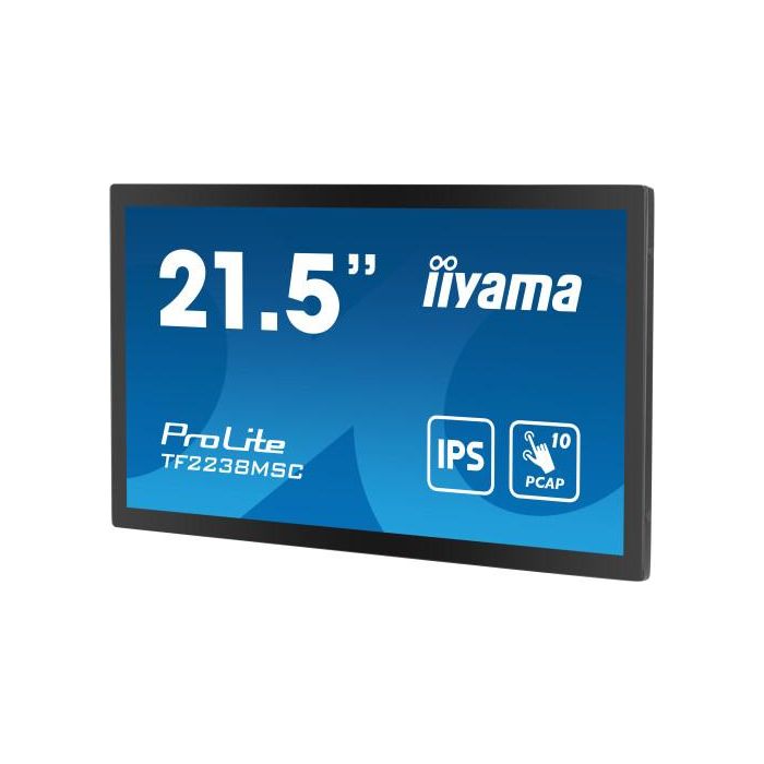 Iiyama TF2238MSC-B1 Monitor Táctil 22" Full HD 1920x1080 Negro IPS LED HDMI DP USB 5ms 600cd/m2 Pantalla Profesional Montaje VESA