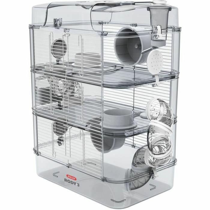 Zolux ZOL3336022060225 Jaula Rody3 Trio de 3 niveles para hámsteres, ratones y jerbos - L 41 x P 27 x H 53 cm - Blanco 23 Zolux ZOL3336022060225 Jaula Rody3 Trio de 3 niveles para hámsteres, ratones y jerbos - L 41 x P 27 x H 53 cm - Blanco 23