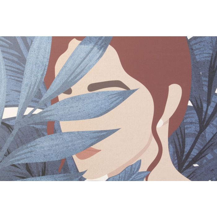 DKD Home Decor Cuadro Tropical para Pared con Diseño de Mujer en Lienzo Multicolor y Marco de PS 83 x 123 cm (Pack de 2 Unidades) 2
