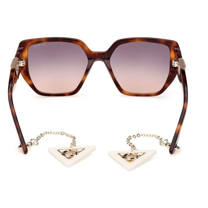 Guess GU7892 52B Gafas de Sol para Mujer, Montura Plástico Habana Oscuro, Cristal Humo Degradado 55mm, Patillas 140mm 7