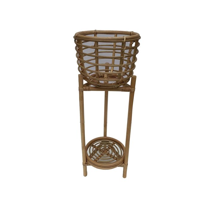 DKD Home Decor Macetero de Ratán Natural Balines, Soporte Decorativo para Plantas 25x25x70 cm