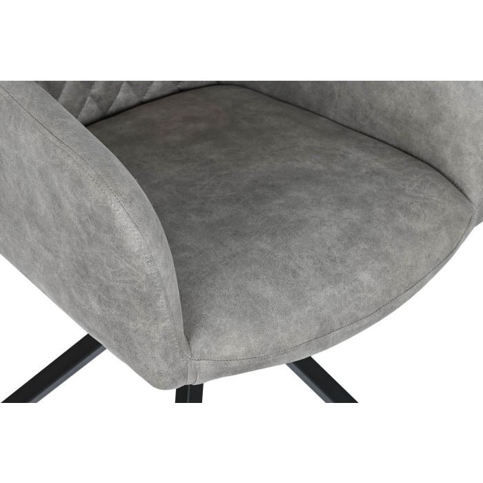 DKD Home Decor Silla Loft Gris Negro Microfibra Metal 58 x 83 x 55 cm 1 DKD Home Decor Silla Loft Gris Negro Microfibra Metal 58 x 83 x 55 cm 1