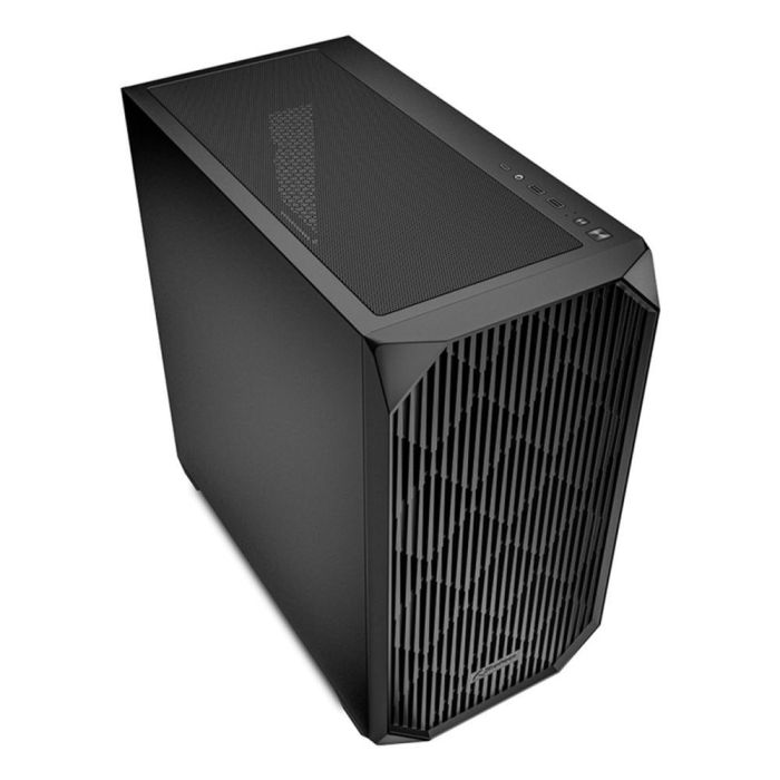 Sharkoon MK3 Micro Torre ATX Gaming Negra con Panel Frontal Permeable, 2 Ventiladores, USB-C y Soporte BTF 2