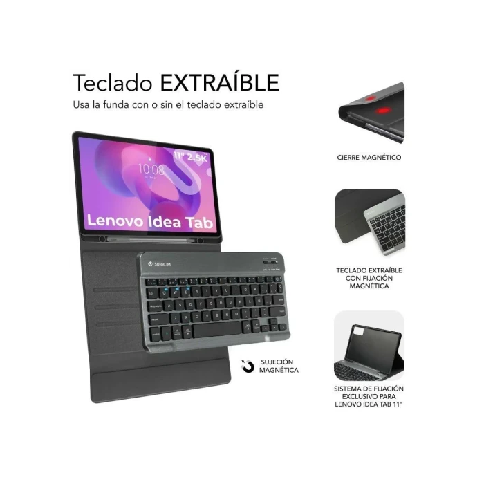 Subblim SUBKT3-BTL340 Funda con Teclado Bluetooth para Lenovo Tab M11 Negra