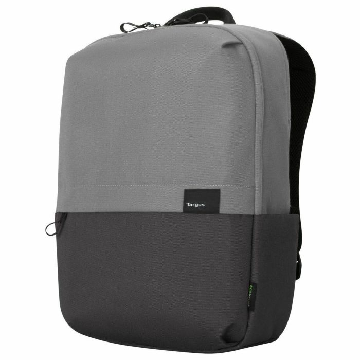 Targus Mochila Sagano Unisex para Portátil 15.6" Negro Gris, Material RPET Reciclado, con Múltiples Bolsillos y Protector de Lluvia