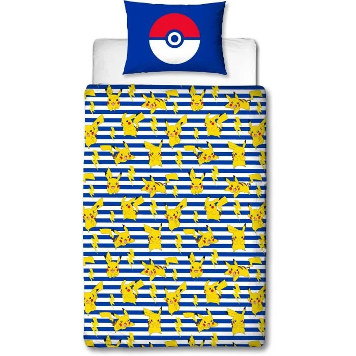Pokemon Juego de Cama Reversible Pikachu IV Microfibra Funda Nórdica 140x200 cm + Funda Almohada 63x63 cm 2