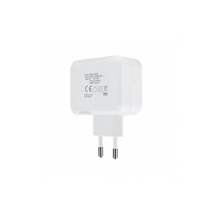 Cargador Pared Doble Tooq Usb Tipo 2 Cargador Pared Doble Tooq Usb Tipo 2