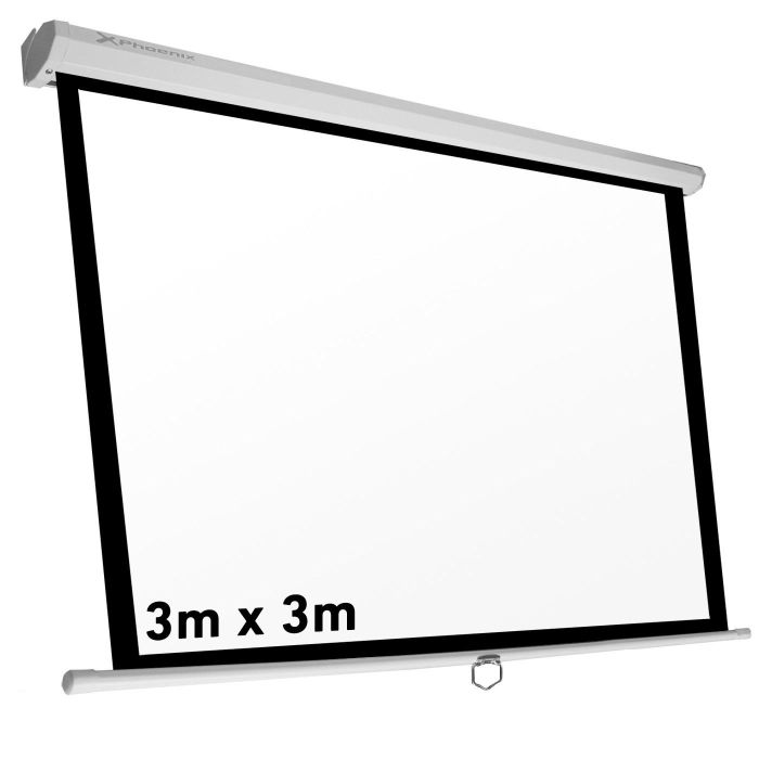 Phoenix Pantalla de Proyección Manual Plegable 3x3m Blanco Mate con Cajetín Acero para Pared y Techo, Múltiples Formatos (1:1, 4:3, 16:9) 1 Phoenix Pantalla de Proyección Manual Plegable 3x3m Blanco Mate con Cajetín Acero para Pared y Techo, Múltiples Formatos (1:1, 4:3, 16:9) 1