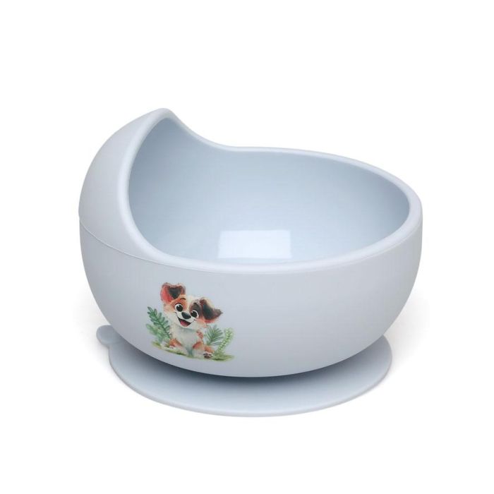 KioKids Cuenco Antideslizante De Silicona Para Bebé Con Ventosa, Color Azul - Recomendado Para +6 Meses, Base Antideslizante, Apto Para Microondas Y Lavavajillas