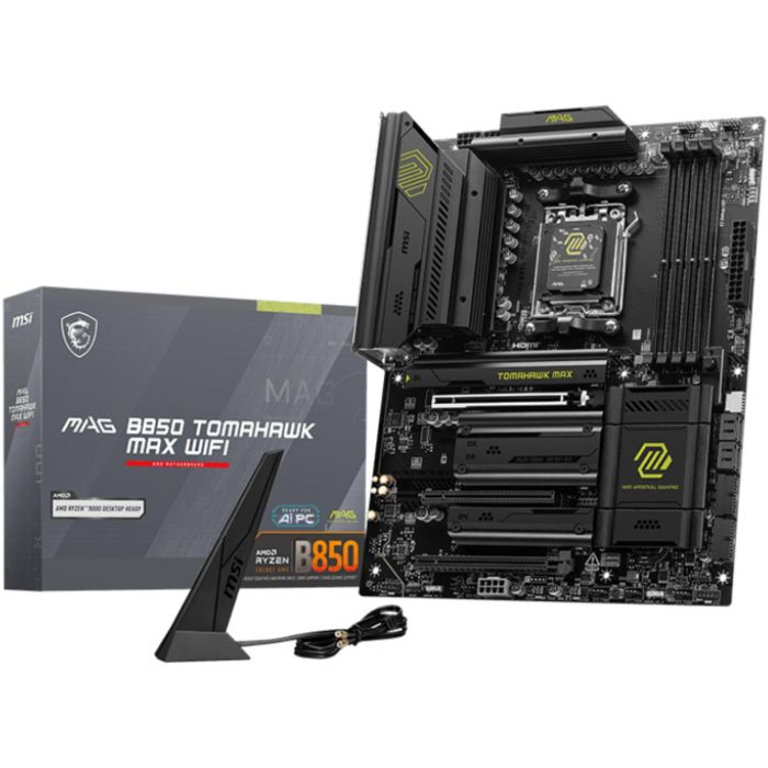 MSI 911-7E62-02S Placa Base MAG B850 TOMAHAWK MAX WiFi AMD AM5 DDR5 256GB ATX con Wi-Fi 7