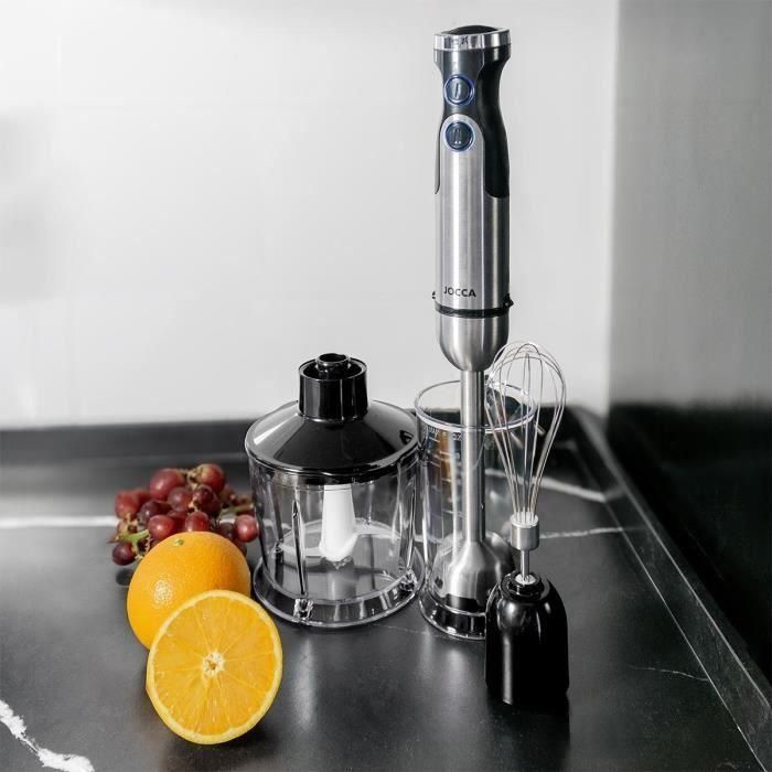 Batidora de mano - JOCCA - Con accesorios - 1200 W - Negra y gris 1 Batidora de mano - JOCCA - Con accesorios - 1200 W - Negra y gris 1